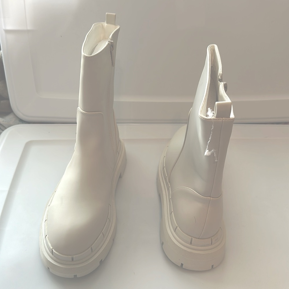 Side Zip Flatform Combat Boots